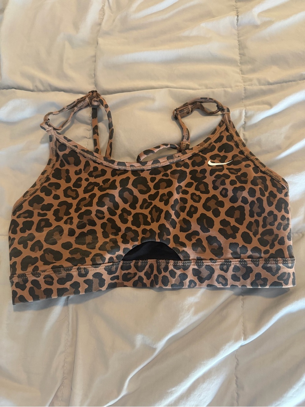 Nike Leopard Print Sports Bra - Brown/Black